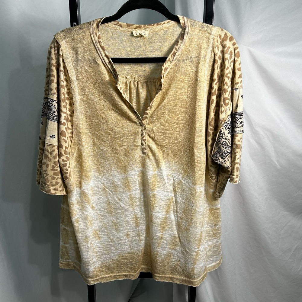 POL Cheetah & Tie Dye Shirt - Small